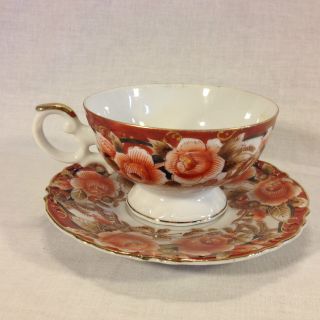 Vintage Japanese Hand Painted Coffee/tea Cup & Saucer (748)