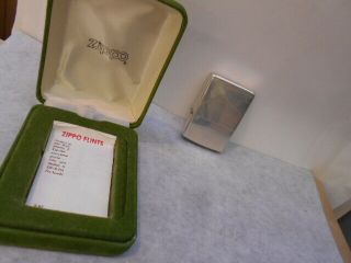 Sterling silver Zippo with green box 9