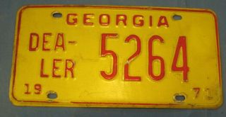 1971 Georgia Dealer License Plate