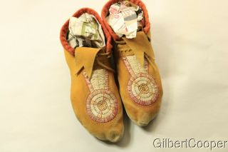 Sioux Quilled And Beaded Moccasins