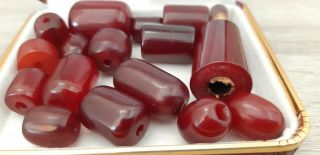 Antique Faturan Cherry Amber Beads With Clouds 58.  4 Grams. 2