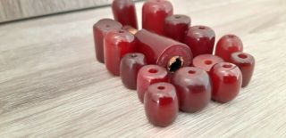 Antique Faturan Cherry Amber Beads With Clouds 58.  4 Grams. 5