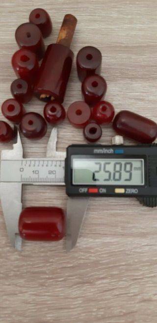 Antique Faturan Cherry Amber Beads With Clouds 58.  4 Grams. 9