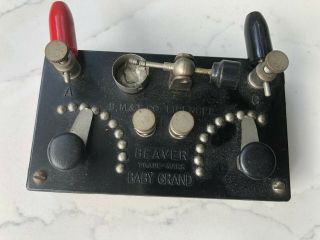 Antique Beaver Baby Grand Crystal Radio.  Bakelite/wood Base.  Pocket Size.