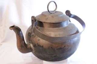 Antique Hand Hammered Copper Tea Kettle W/ Family Provenance Since C1770 Aafa