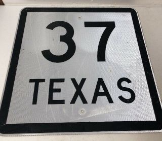 Authentic Retired Texas 37 Highway Sign Albion Minneola Bogata 24x24”