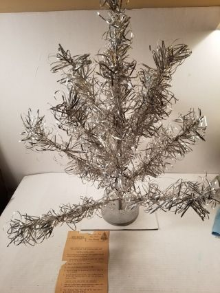 Vintage Unique Mastercraft 3ft Aluminum Stainless Christmas Tree