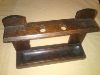 Smokers Wooden Pipe Rack Holds 4