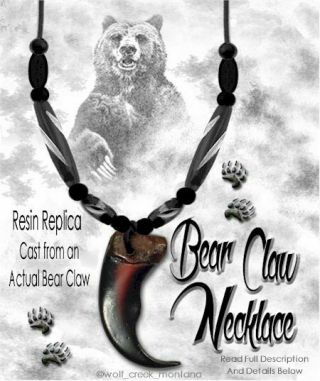 - Bear Grizzly Claw Necklace - Mountain Man Rendezvous Grizzlies G4 