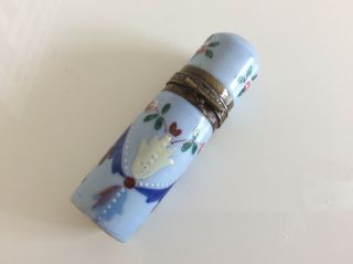 antique French blue porcelain perfume/scent bottle circa 1800’s. 4