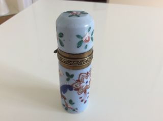antique French blue porcelain perfume/scent bottle circa 1800’s. 7