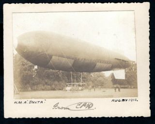 1913 Vintage Photograph Of His Majestys Airship No 19 Delta Taken In Rugby