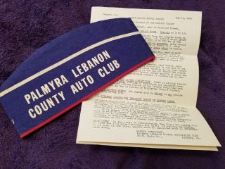Vintage Aaa Safety Patrol Hat 22nd Annual Safety Parade Lebanon Valley 1960