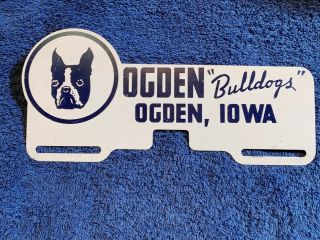 Vintage Ogden Bulldogs,  Ogden,  Iowa License Plate Topper,  Attachment,  Add - On