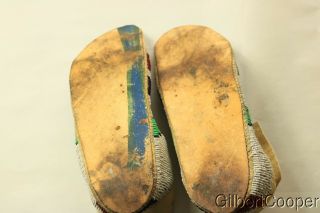 SIOUX BEADED MOCCASINS ON PARFLECHE - 1920 ' s 6