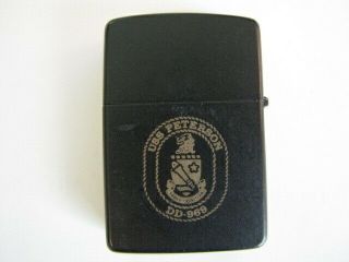 USS Peterson DD - 969 Black Matte ZIPPO Lighter Double Sided US Military Vintage 3