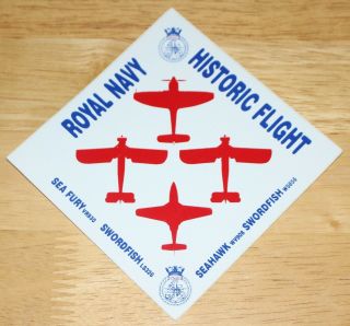Old Uk Royal Navy Historic Flight Rnhf Sea Fury Swordfish Seahawk Sticker