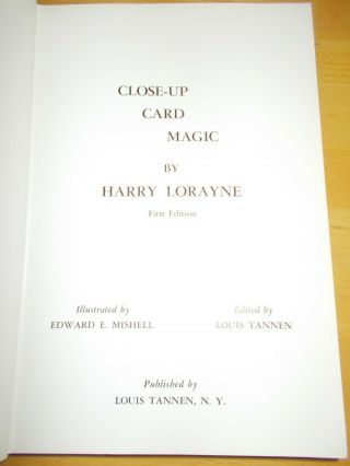 Close - Up Card Magic by Harry Lorayne Hardback First Edition Signed 1962 4