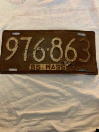 1955 55 Massachusetts Ma License Plate 976 863