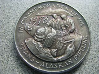 Vintage 1976 Trans - Alaska Pipeline Silver Coin - 1 Oz