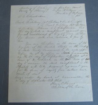 Old 1864 - Esmeralda - Alturas County Idaho Territory Court Document