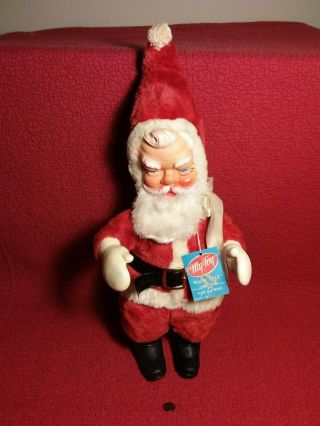21 " Vtg My Toy Rubber Vinyl Face Santa Claus Plush Stuffed W/ Tag