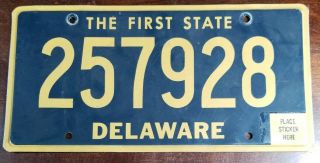 Delaware License Plate The First State 257928