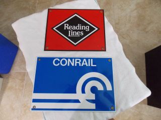 Reading Lines & Conrail Enamel Painted Heralds