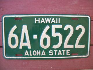 Green Hawaii License Plate 6a - 6522