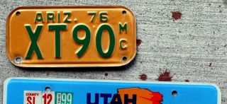 1976 Green on Tan Arizona Motorcycle License Plate 2