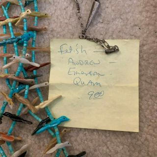 COLLECTORS Zuni Bird Fetish Necklace by Andrew Emerson Quam.  2 strands 56 birds. 12