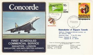 Ba Concorde 1977 Flown 1st Commercial Service Singapore – London Reflown 1979 10