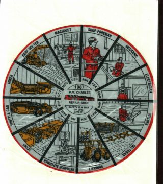Very Rare Set Of 13 Wheel Pm Charles Coal Co.  Coal Mining Stickers 435