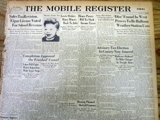 July 9,  1947 Newspaper Roswell Nm Flying Saucer / Ufo Crash Covered In Detail