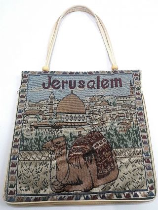 Israel Jerusalem Tapestry Souvenir Holy Land Purse Tote Bag Dome Of The Rock 2
