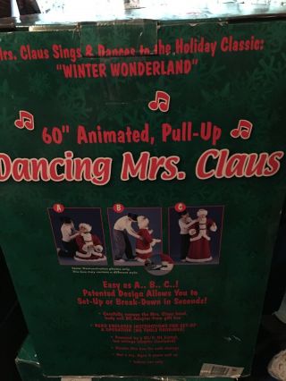 Animated Dancing Mrs Claus Winter Wonderland 5 Ft Box Christmas Life Size 2