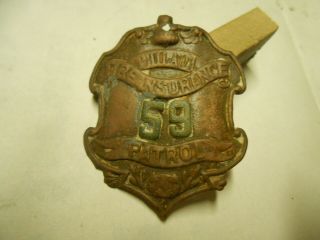 1896 Philadelphia Fire Insurance Patrol Badge Number 59