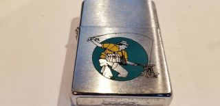Zippo Cigarette Lighter 1993 Sports Series Fly Fishing Fisherman & Trout