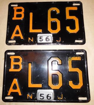 Jersey License Plates 1956