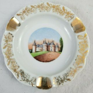 Vintage Chateau De Chaumont Ashtray - Porgelaine De Limoges Made In France