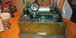 Antique Edison Standard Phonograph,  Model C For Restoration/ Parts W/reproducer