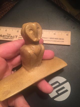 Indian artifacts G10 Large Pipestone Owl Hopewell Adena Effigy Pipe Ex Townsend 5