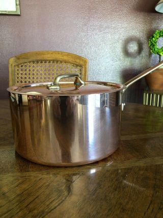 WILLIAMS SONOMA Copper pot Made In France with lid,  8 