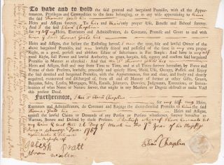 US Colonial Era Document Land Sutton Worcester MA 1767 & Embossed Tax Stamp 3