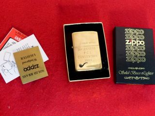Zippo Solid Brass 1984 Pipe Smokers Lighter