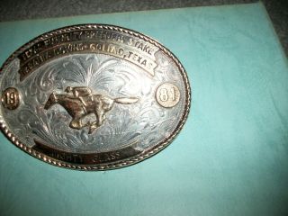 NELSON SILVIA - 1981 - 10K Gold & Sterling Silver QH Racing Belt Buckle 2