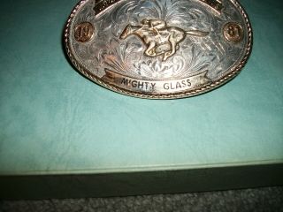 NELSON SILVIA - 1981 - 10K Gold & Sterling Silver QH Racing Belt Buckle 4