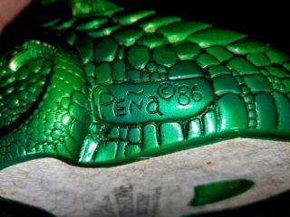 Windstone Editions Large male Dragon Emerald & gold color Jeweled Pena 86 signed 6
