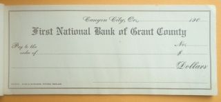 1904 Checkbook 1st National Bank Grant County Oregon Canyon City 4 Checks