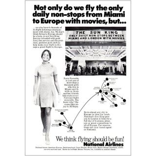 1971 National Airlines: The Sun King,  Not Only Do We Fly Vintage Print Ad
